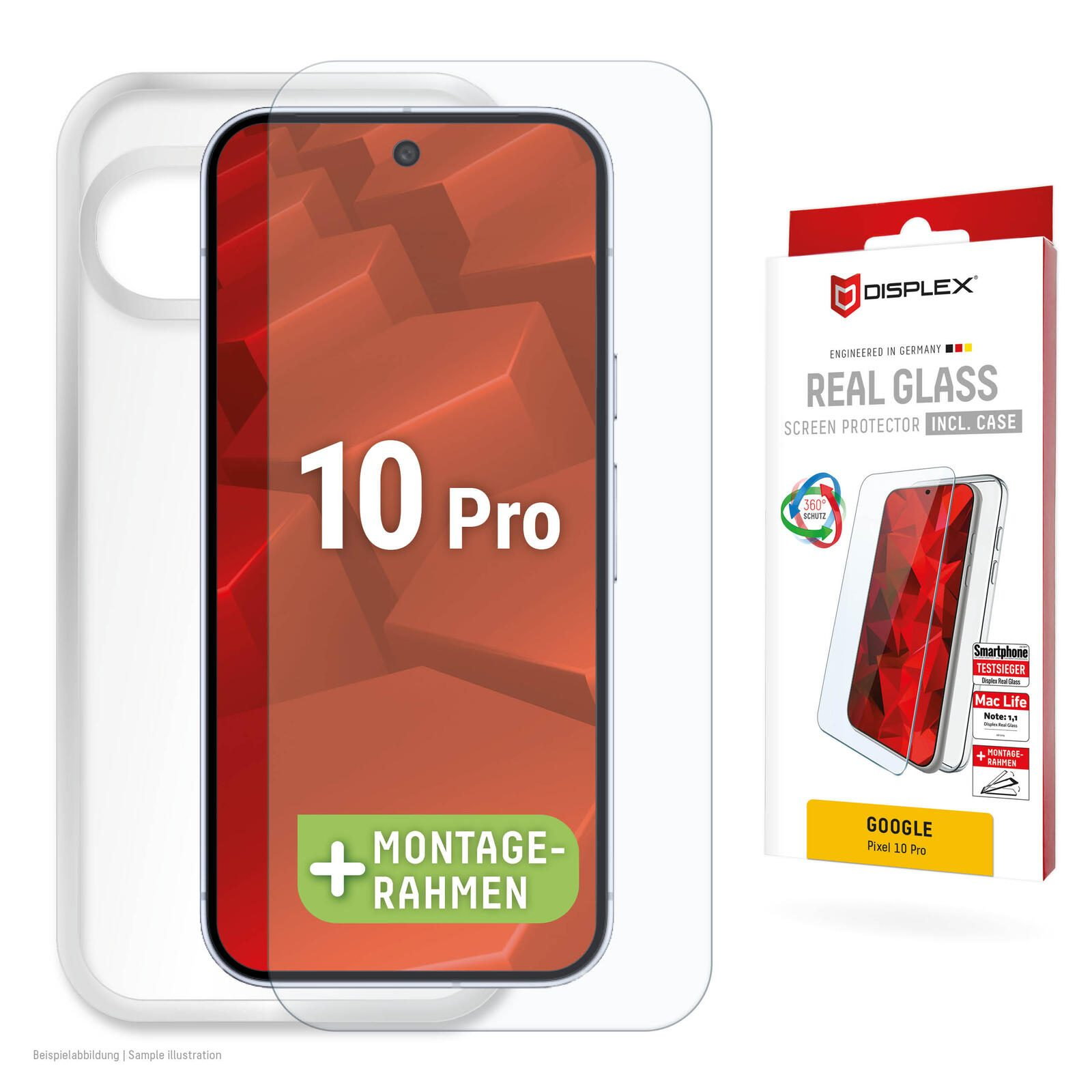 Confezione per proteggi schermo con telefono "10 Pro", include telaio.