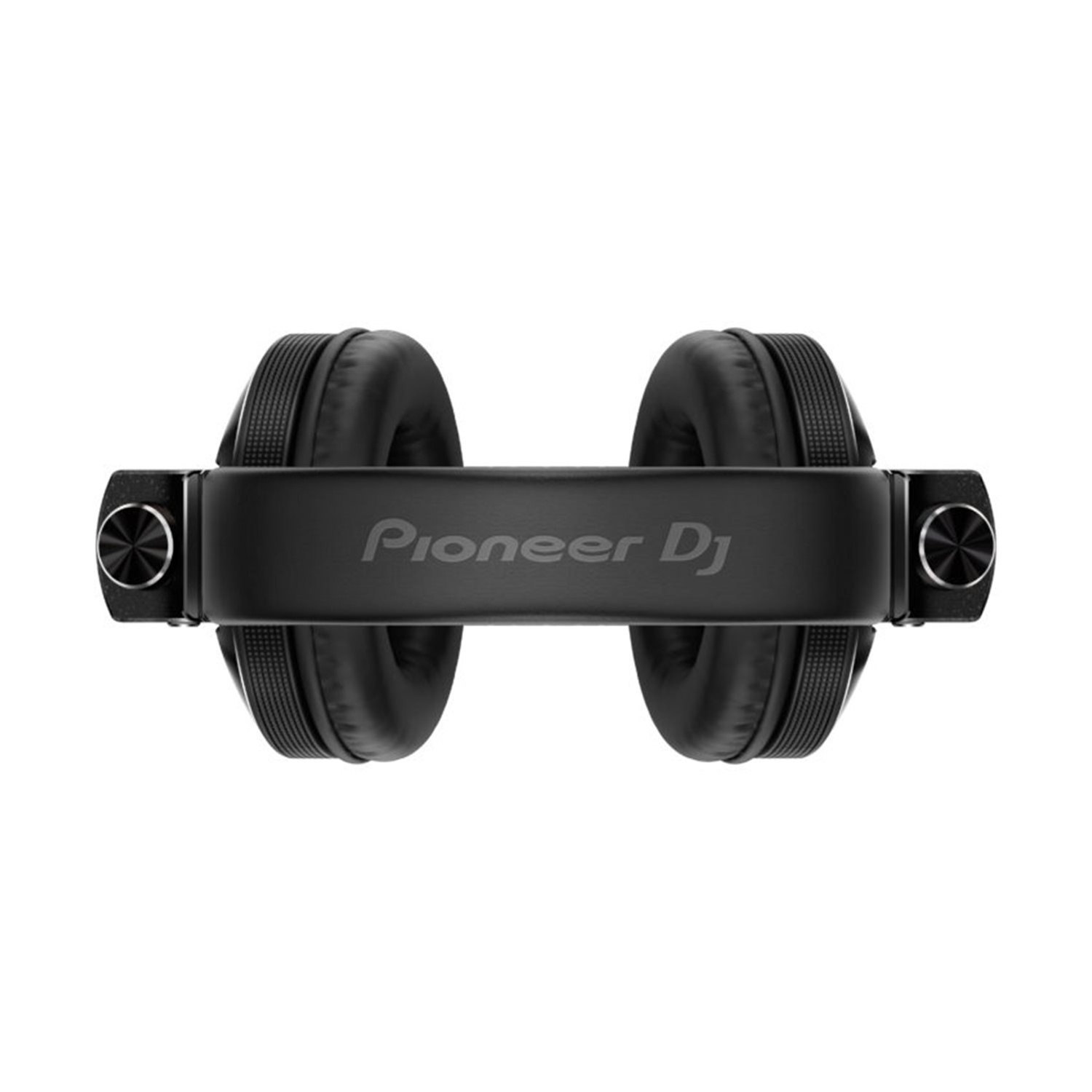 Auriculares negros Pioneer DJ vistos desde arriba sobre fondo blanco.