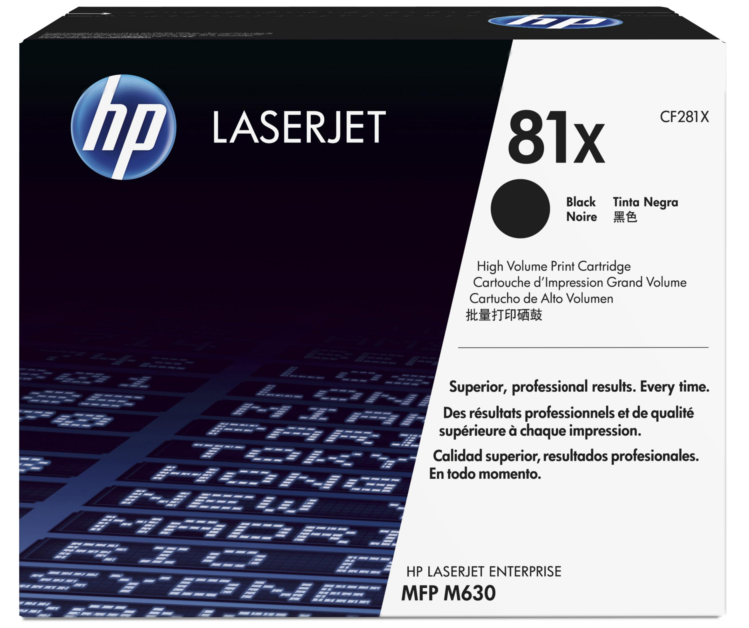 Wysokowydajna czarna kaseta HP LaserJet 81x do Enterprise MFP M630.