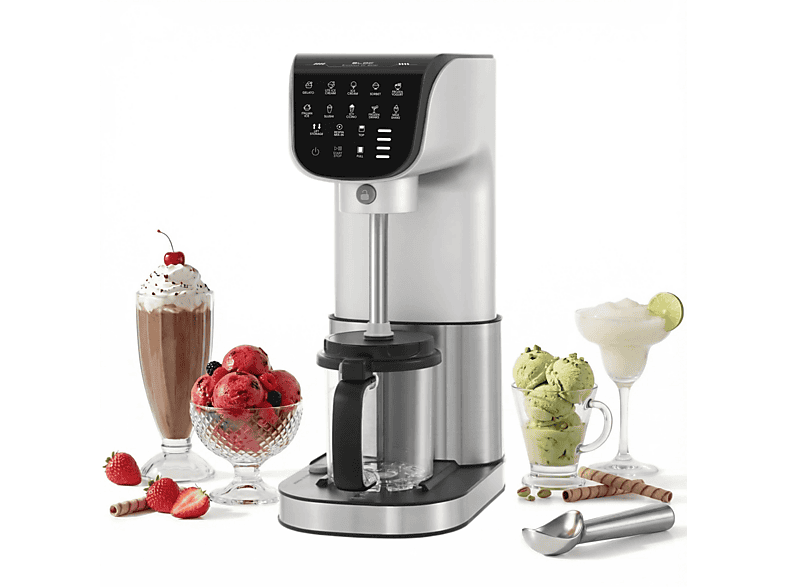 UWOT 12-in-1 500W Brushless Edelstahl Eismaschine (5 Watt, Silber)