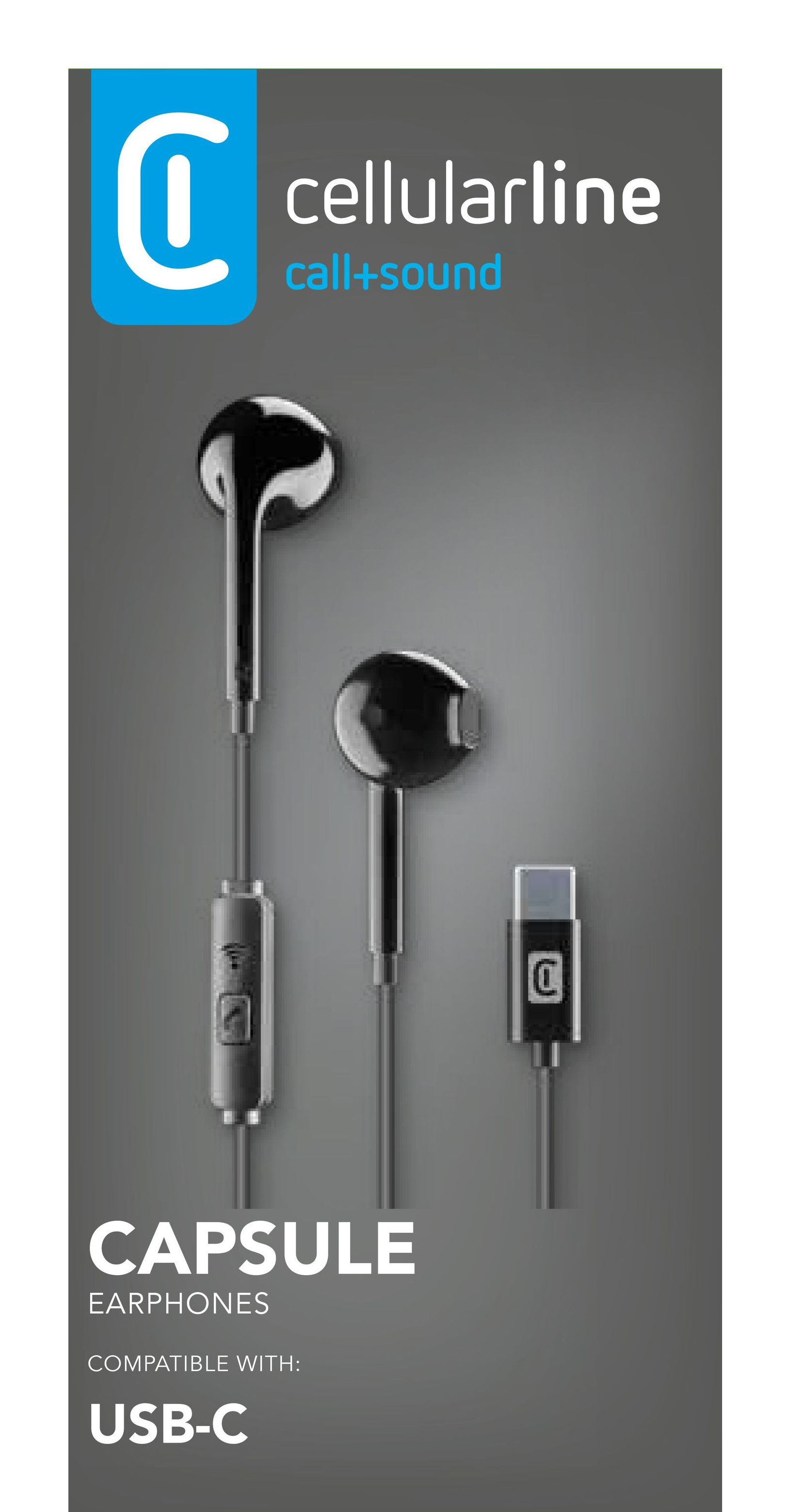 Auriculares Cellularline Capsule con conector USB-C, negros.