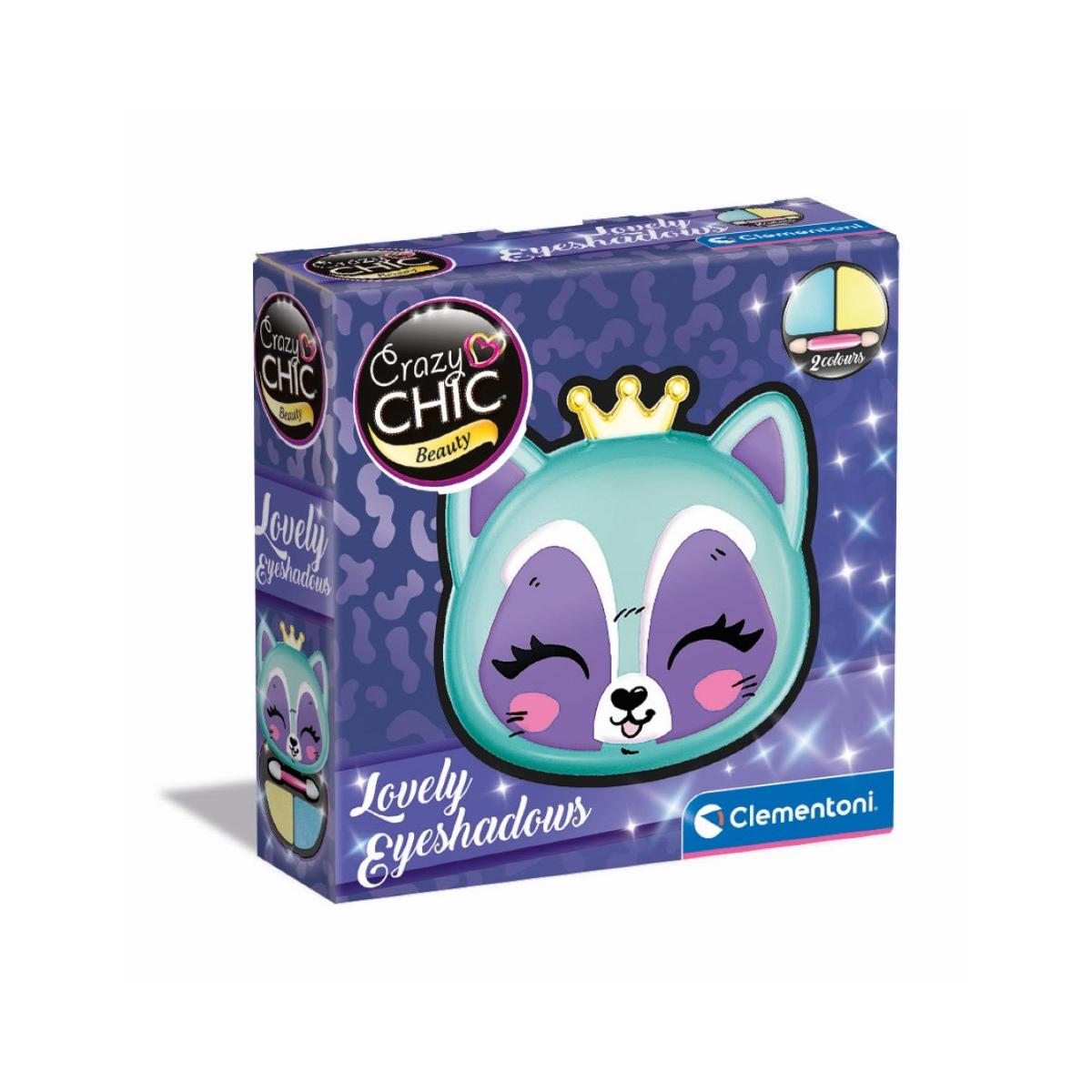 Una scatola con faccia di procione per ombretti Crazy Chic.