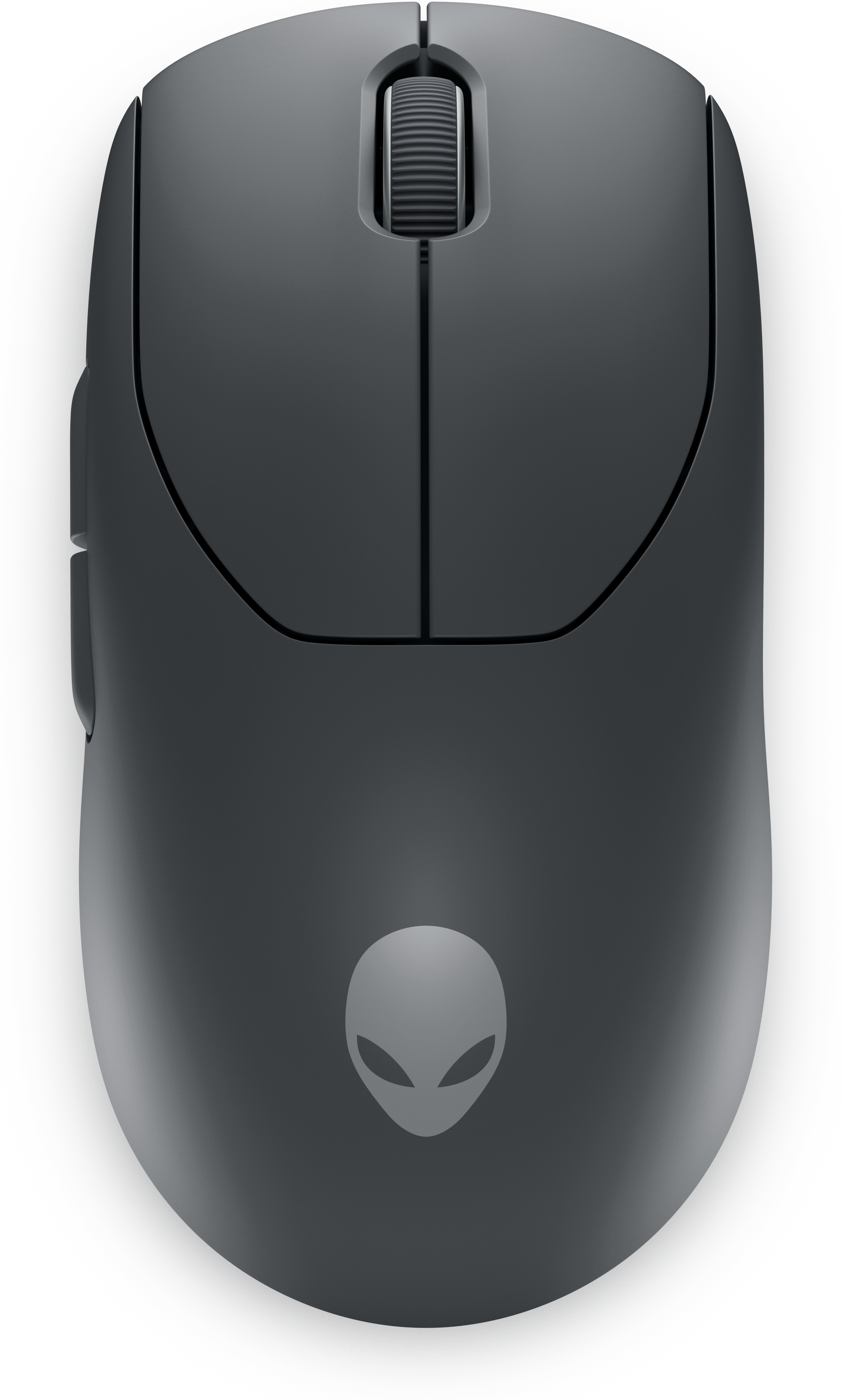 Czarna mysz Alienware z stylizowanym logo głowy obcego.