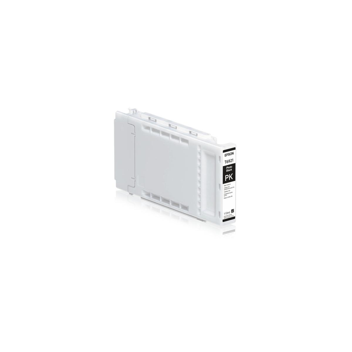 Witte Epson T6921 Photo Black inktcartridge met PK-label, 110ml inhoud.