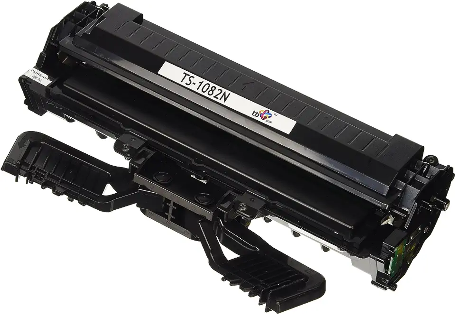 Cartuccia toner nera etichettata TS-1082N con coperchio protettivo aperto.
