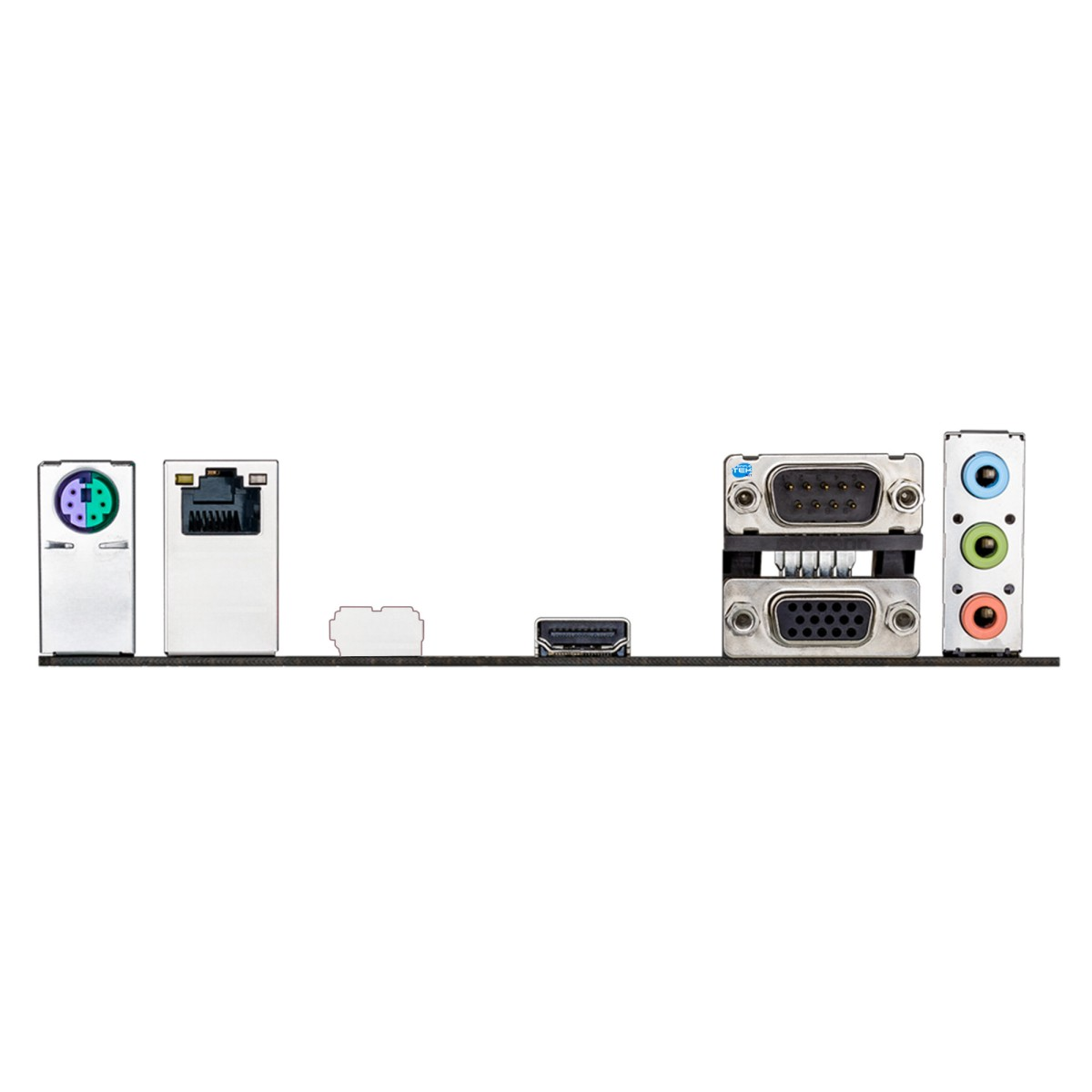 Porti posteriori della scheda madre: PS/2, LAN, USB, HDMI, 2x VGA, jack audio.