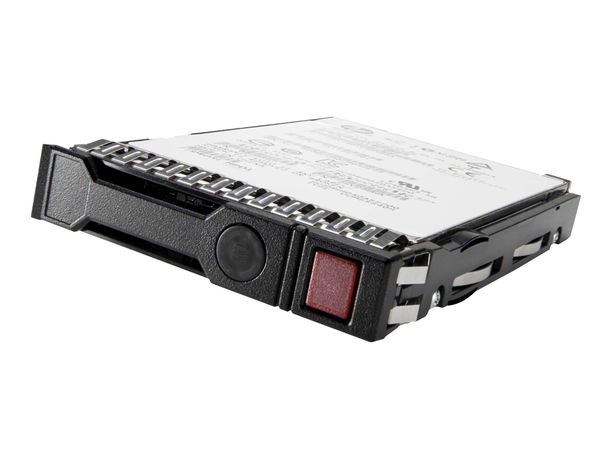 Un controller per hard disk nero con pulsante rosso e connettori argentati.
