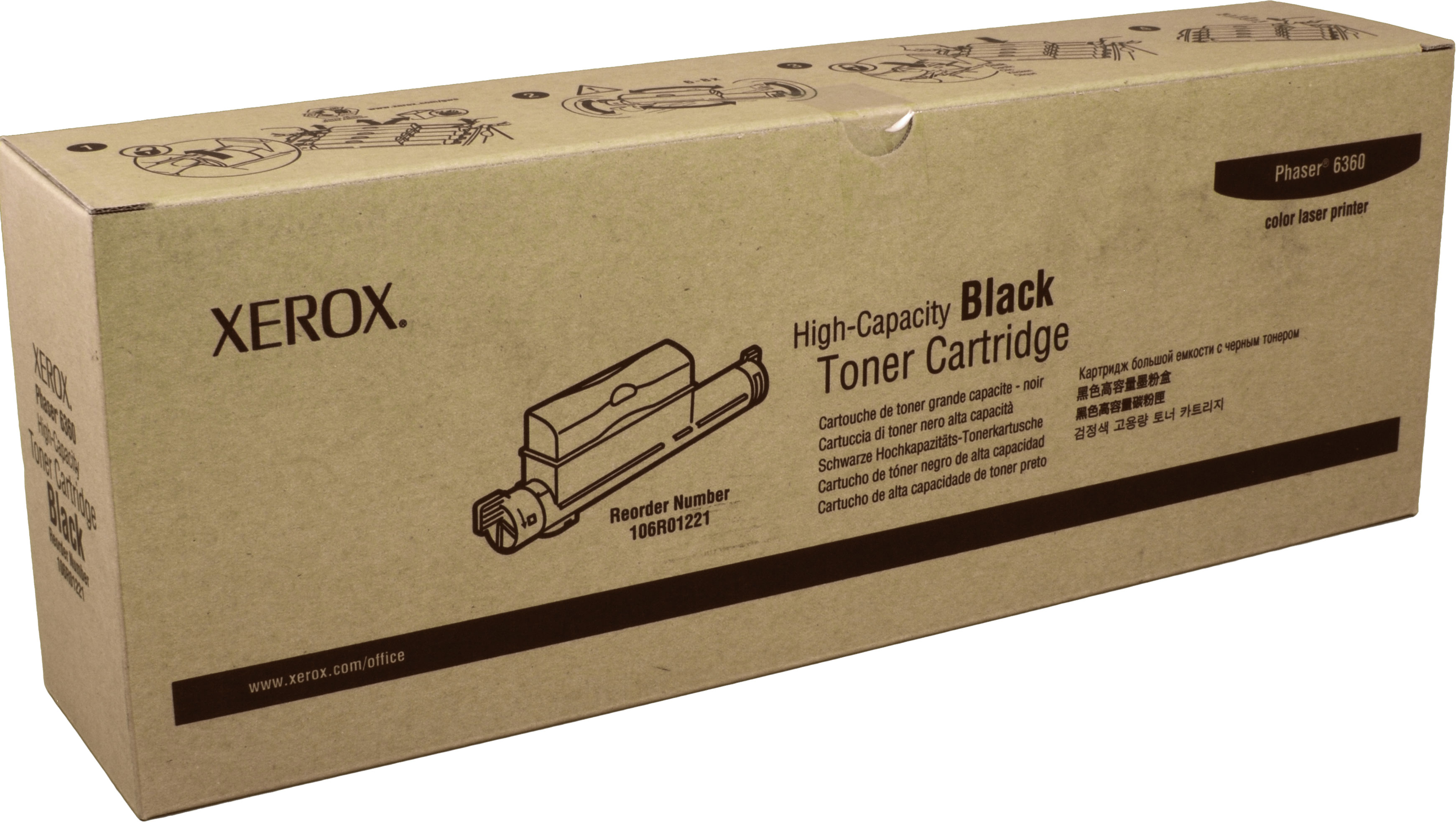 Cartuccia toner nero alta capacità Xerox Phaser 6360 per stampanti laser.