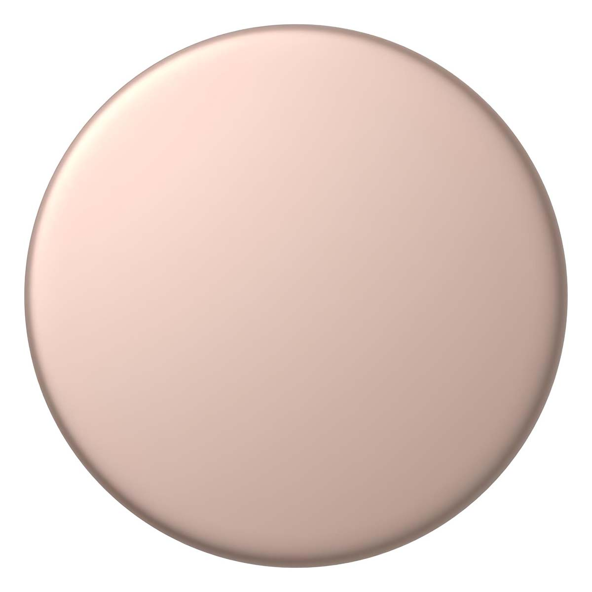 Un disco redondo, liso y rosado con sombras sobre fondo blanco.