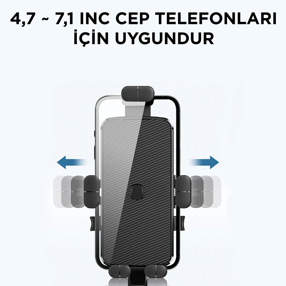 4,7-7,1 inç telefonlar için bir telefon tutacağı gösterilmektedir.
