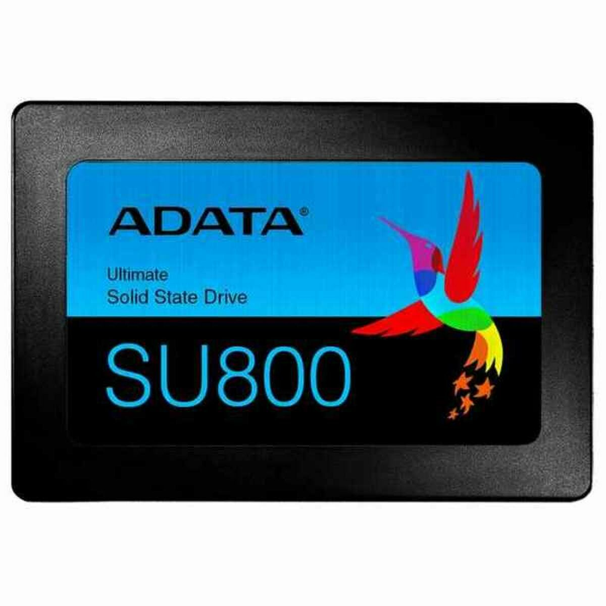 SSD ADATA SU800 con logo colorato di colibrì.