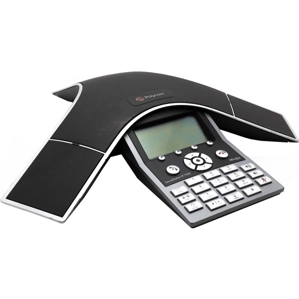 Telefono da conferenza Polycom SoundStation IP 7000 con display digitale e tastiera.