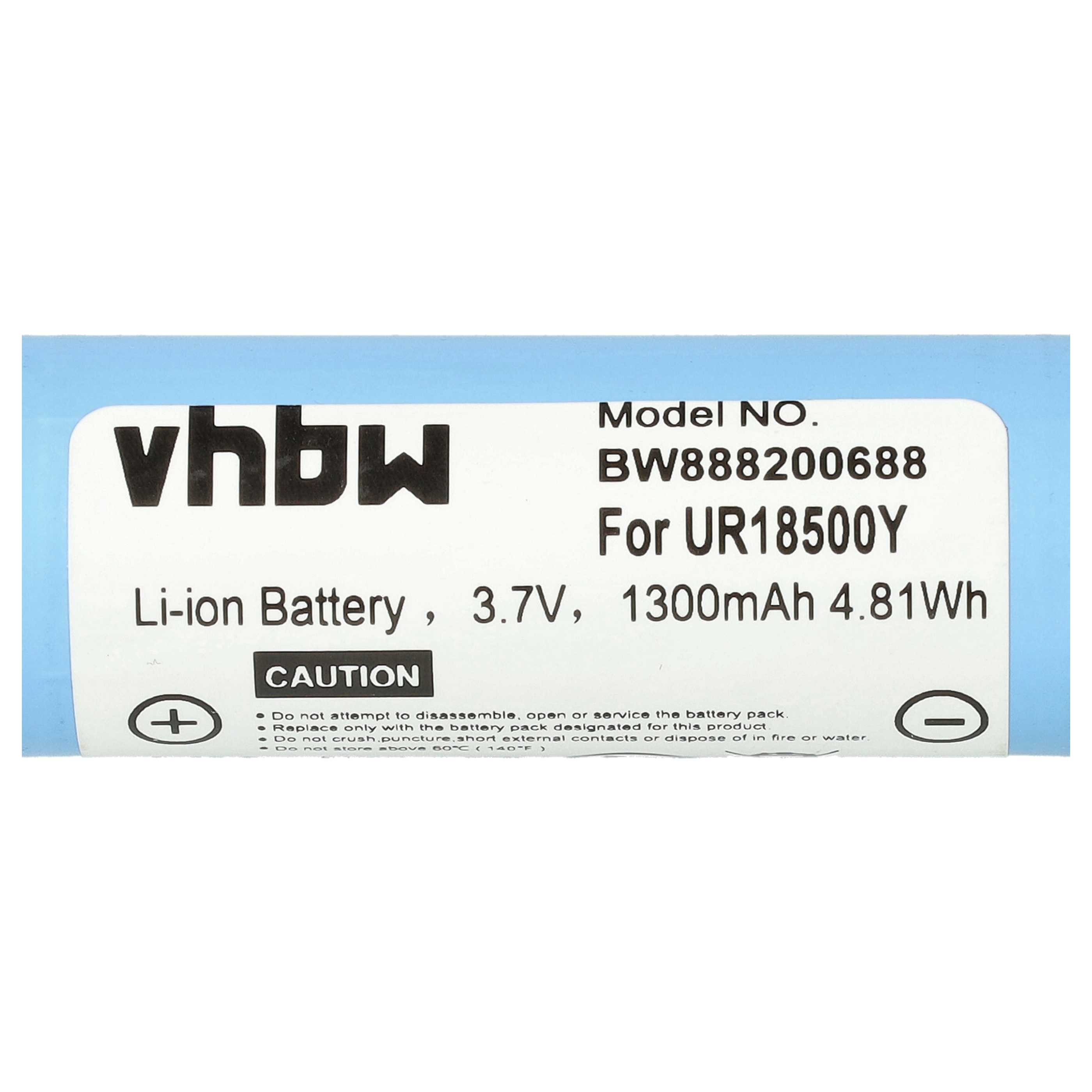 VHBW Li-ion Akku, Modell BW888200688, für UR18500Y, 3,7V, 1300mAh.