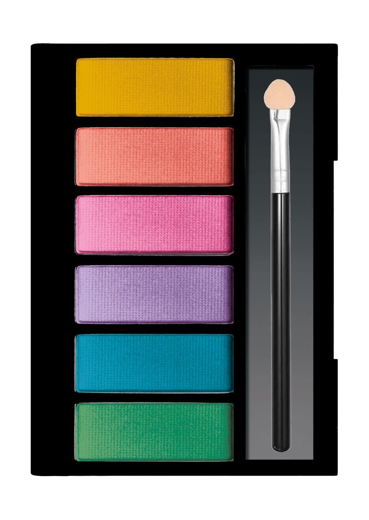Palette di ombretti con sei colori e un applicatore.