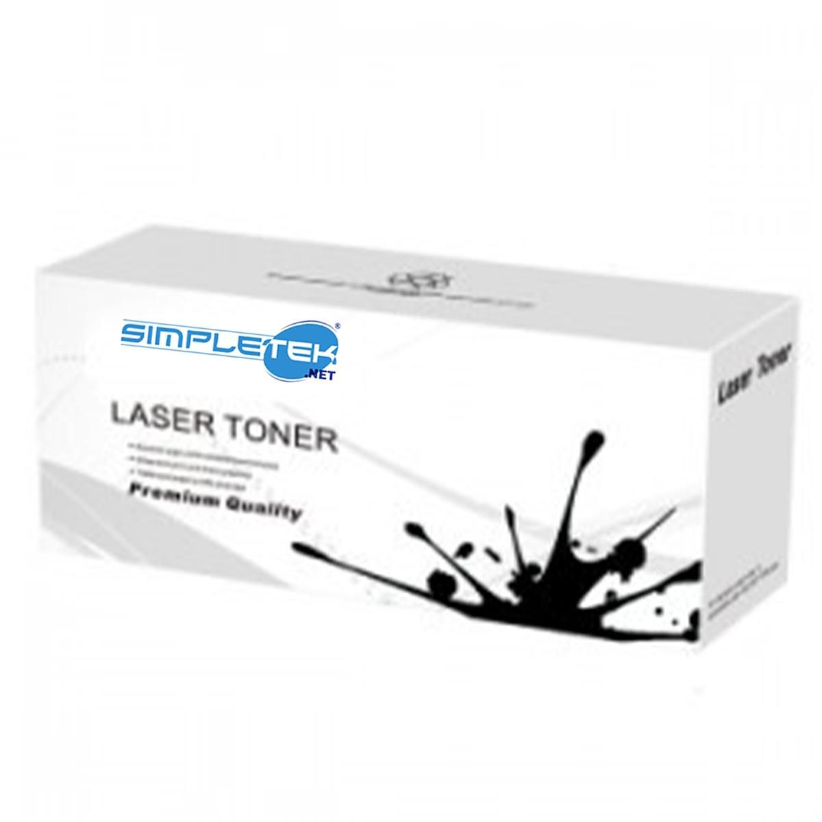 Scatola bianca con design toner laser nero e logo SIMPLETEK.NET.