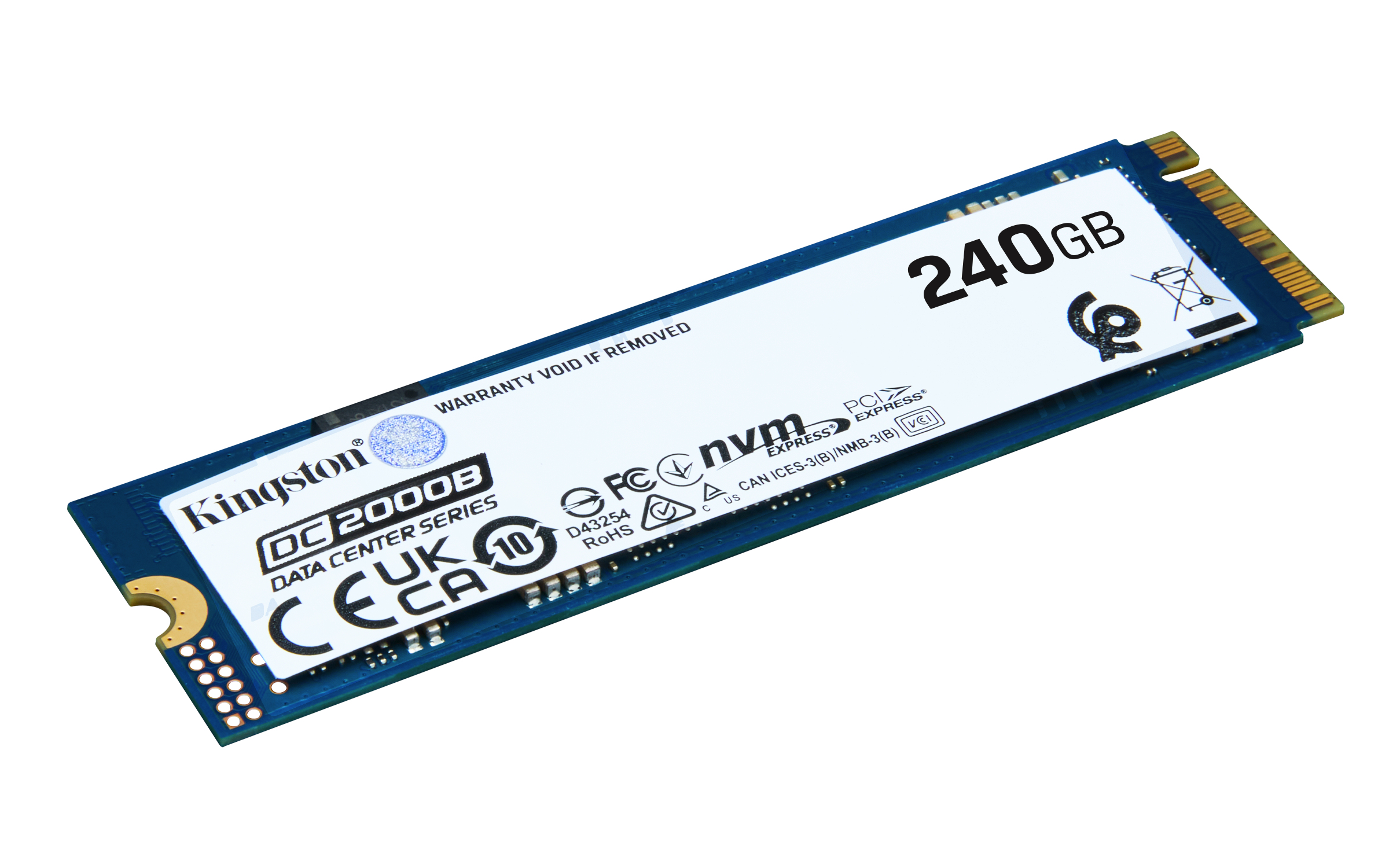 Kingston 240GB NVMe SSD met PCI Express-interface. Garantie ongeldig bij verwijdering.