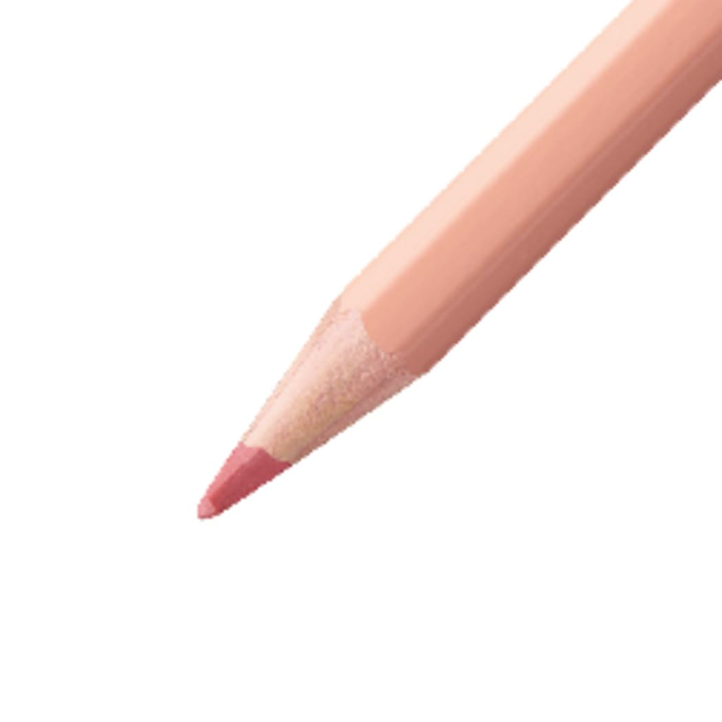 Una matita colorata rosa appuntita su sfondo bianco.