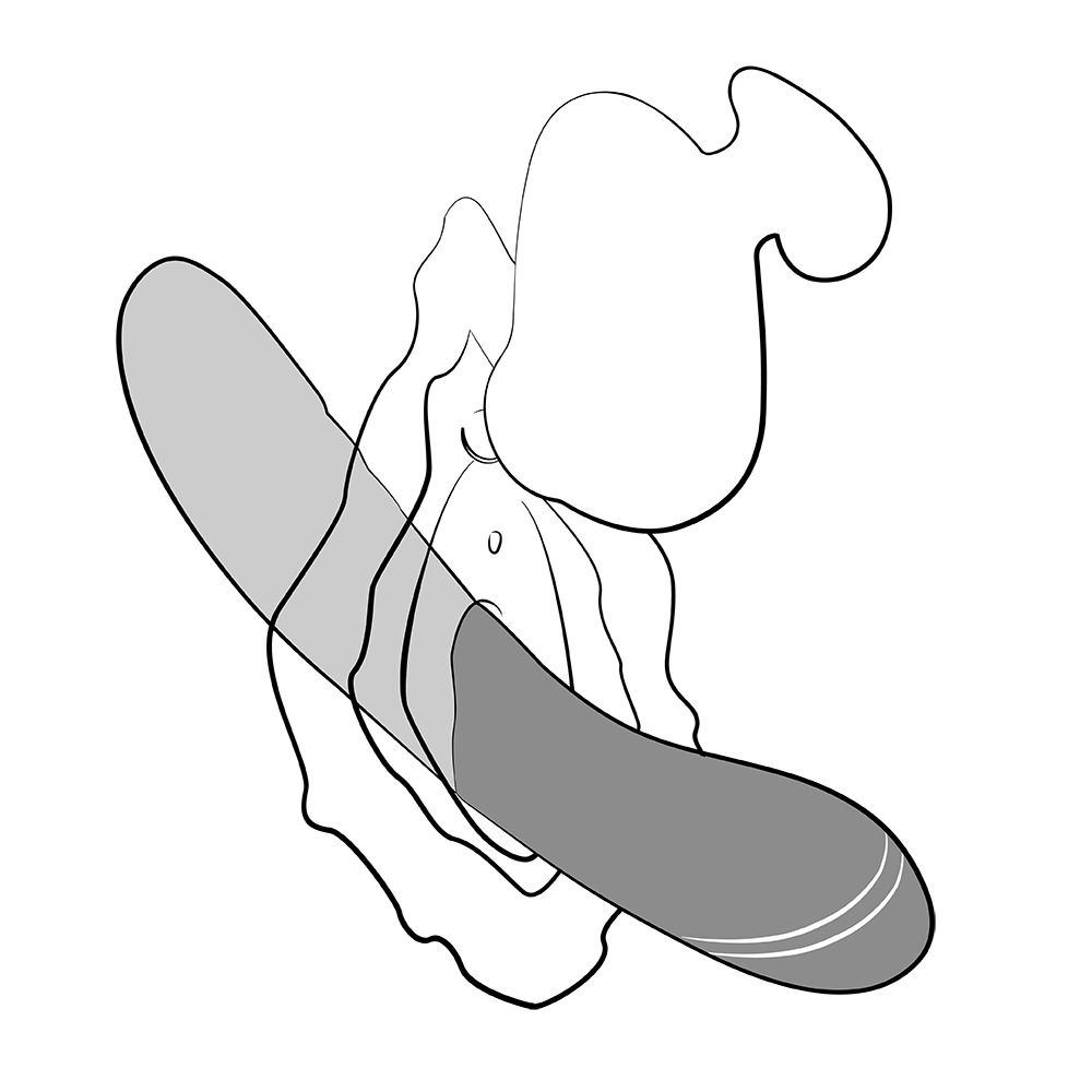 Ilustración abstracta en blanco y negro con áreas sombreadas grises.