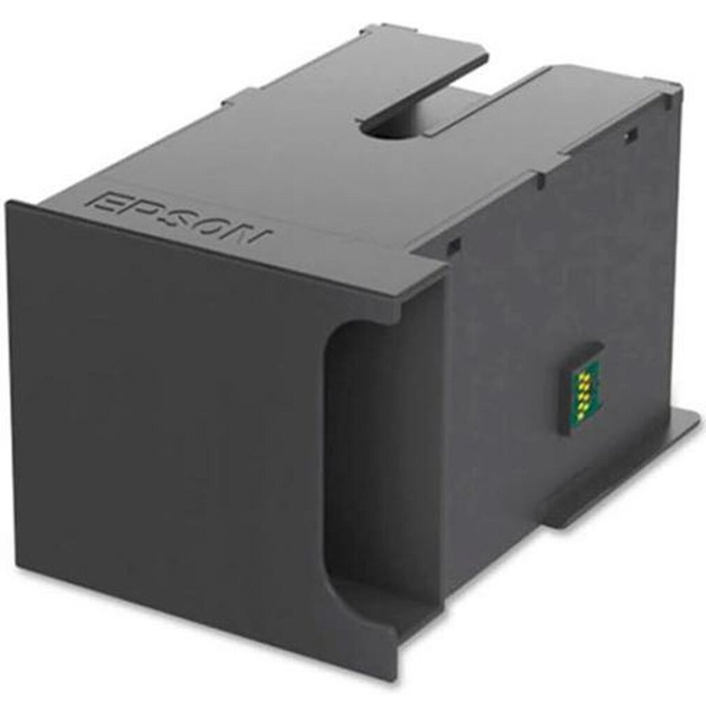 Cartuccia d'inchiostro Epson nera con contatti elettronici visibili sul lato.