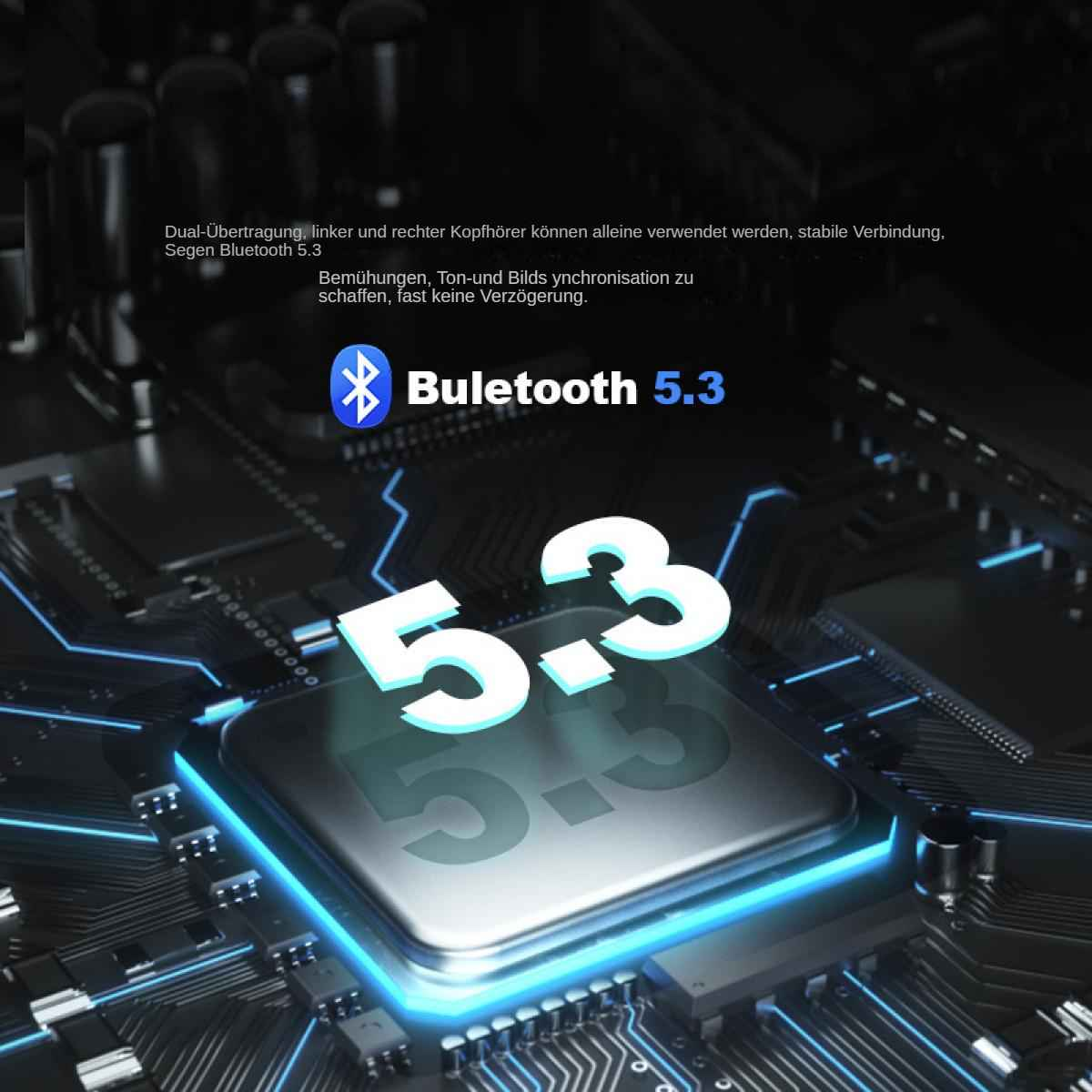 Nahaufnahme einer Leiterplatte mit "Bluetooth 5.3" und "5.3" Anzeige.