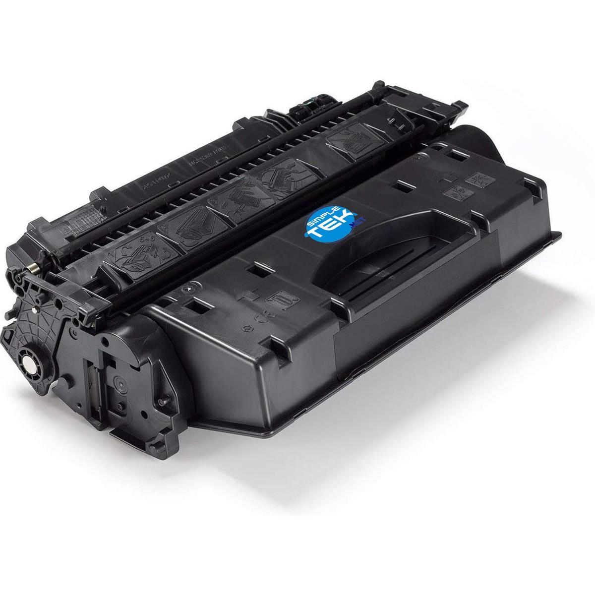Una cartuccia toner nera con logo blu Simple Tek è mostrata su sfondo bianco.