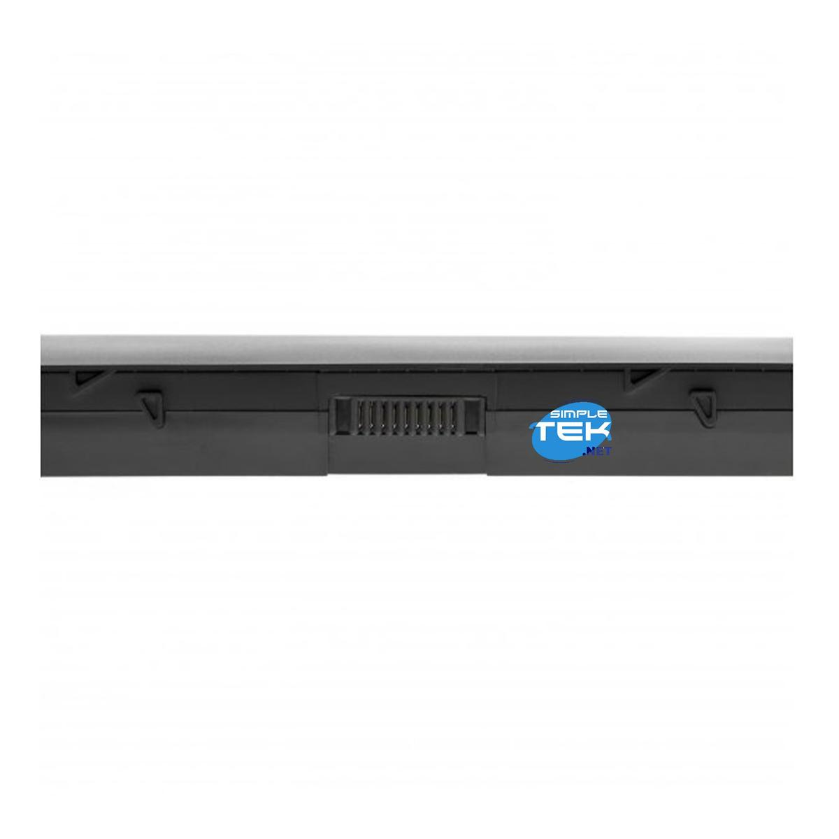 Batteria nera per laptop con logo Simple Tek. Prese d'aria sul lato.
