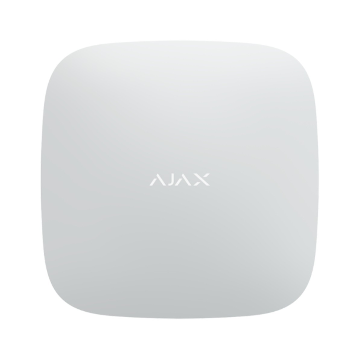 Un dispositivo quadrato bianco con angoli arrotondati e logo AJAX.