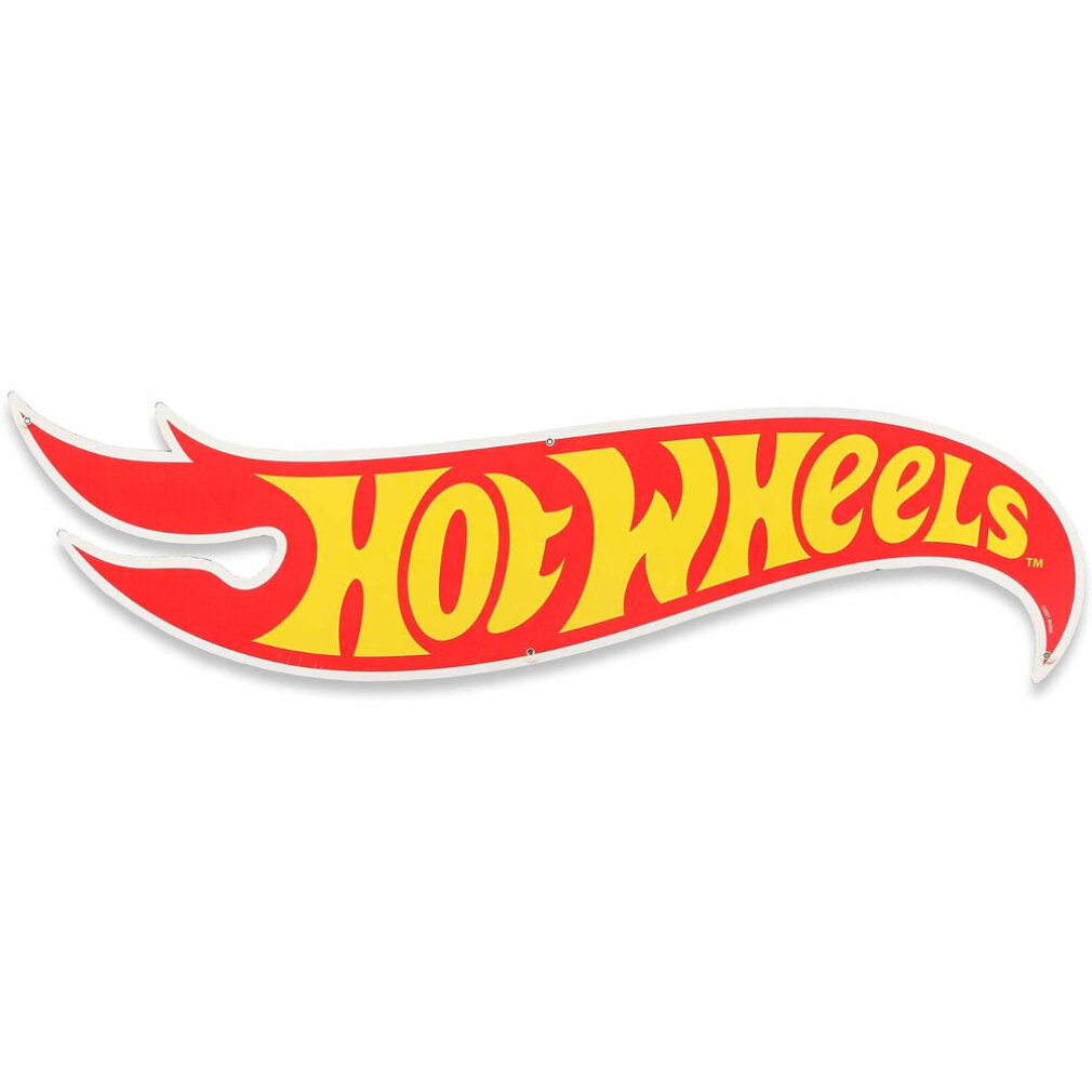 Il logo Hot Wheels rosso e giallo, su sfondo bianco.