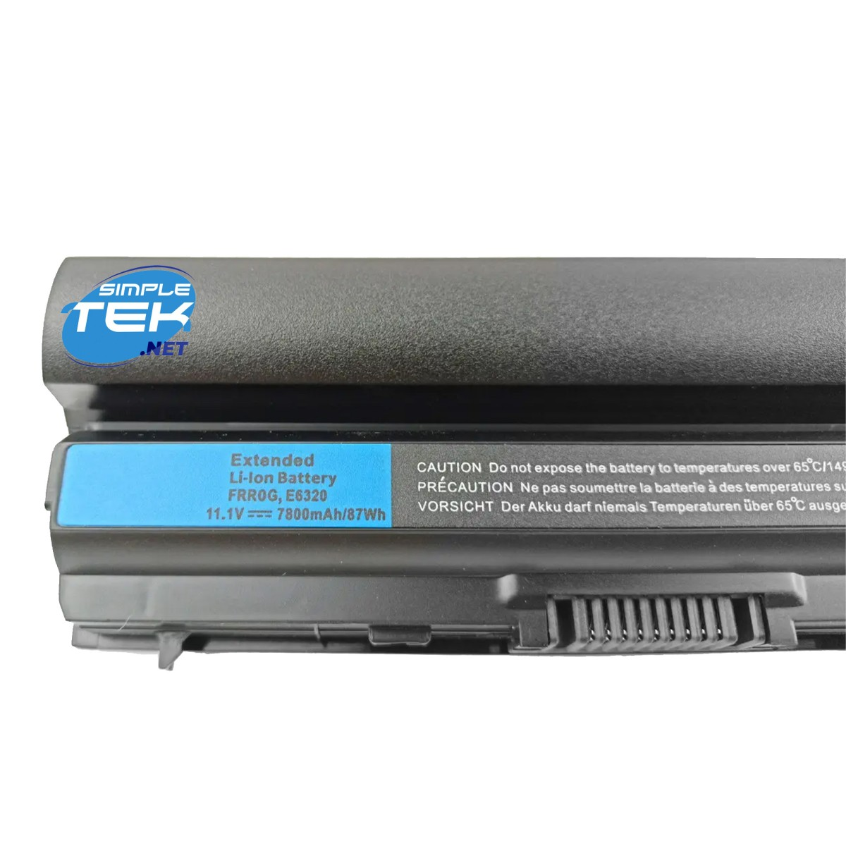 Batteria per laptop nera con etichetta blu: Extended Li-Ion Battery, 11.1V 7800mAh/87Wh.