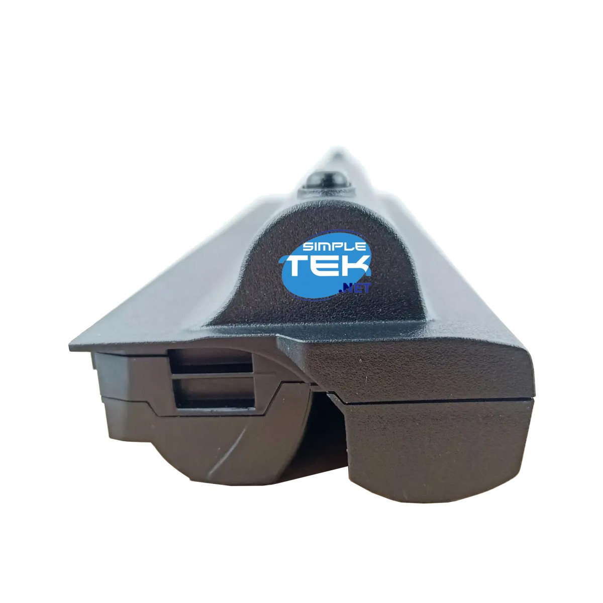 Dispositivo elettronico nero con logo Simple Tek. Due porte USB visibili.
