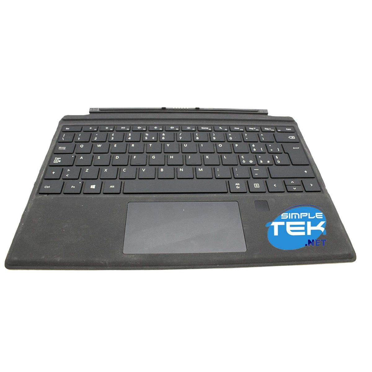 Tastiera nera con touchpad e logo blu 'Simple Tek .net' a destra.
