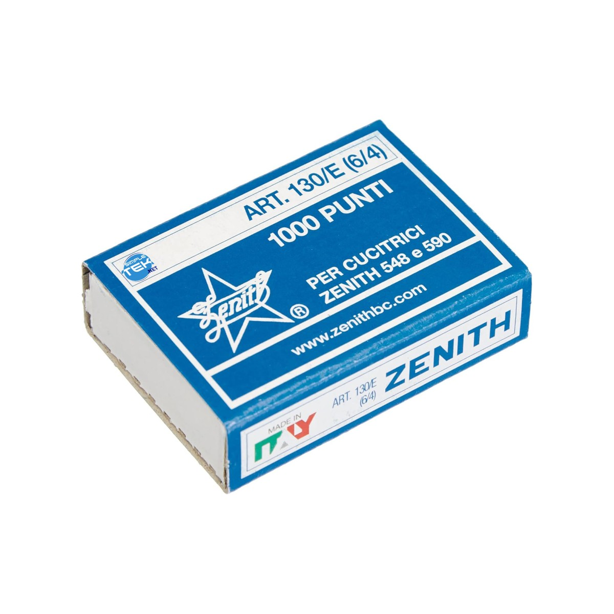 Scatola blu da 1000 punti Zenith per macchine da cucire, made in Italy.