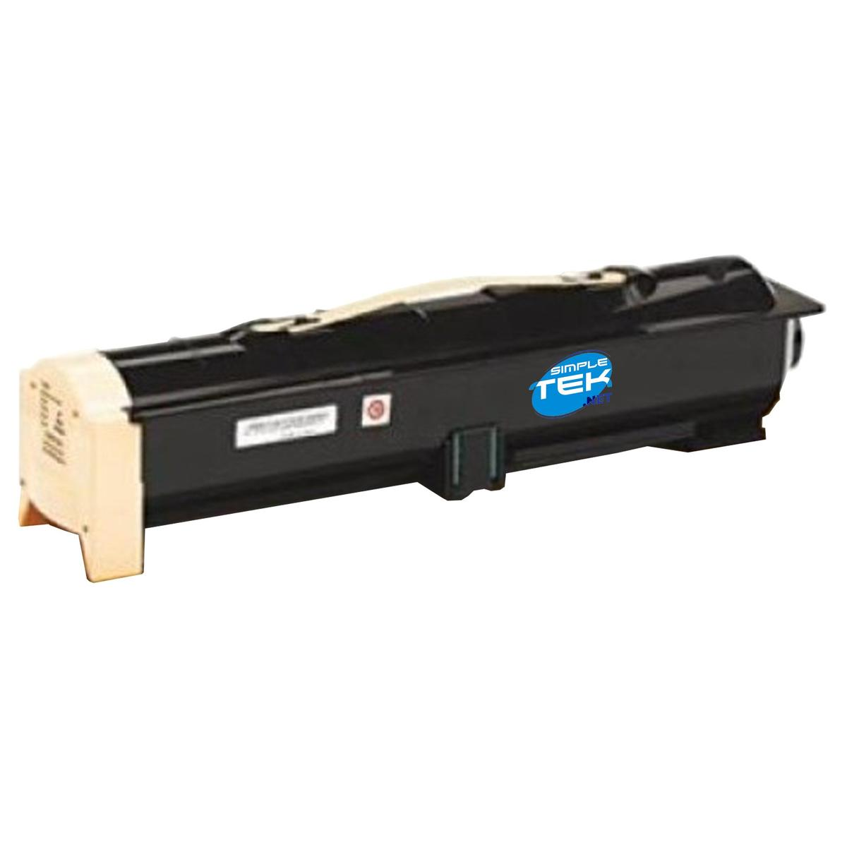 Cartuccia toner nera con cappuccio beige e logo blu Simple Tek.