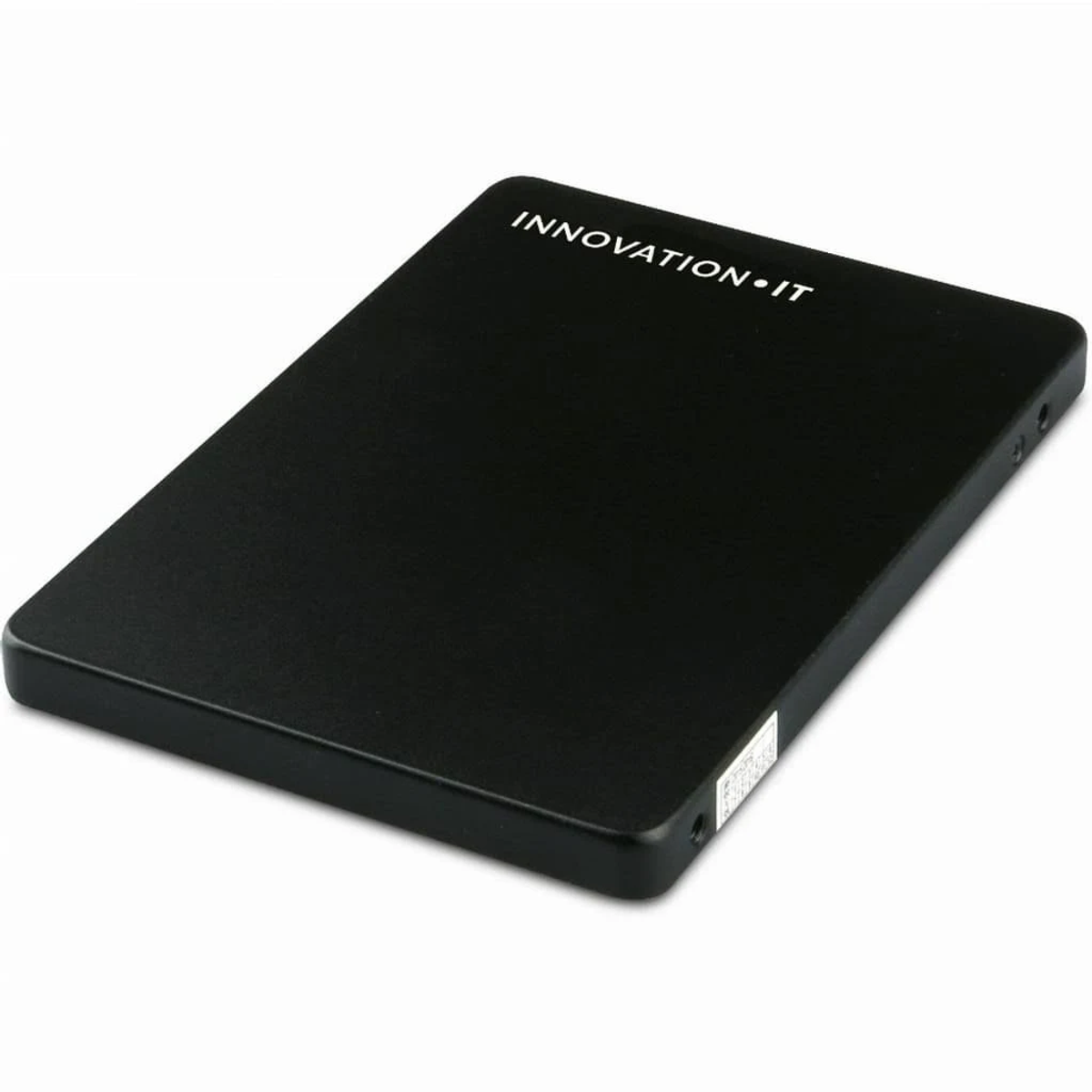 Un disque dur externe noir avec logo 'INNOVATION IT' sur fond blanc.