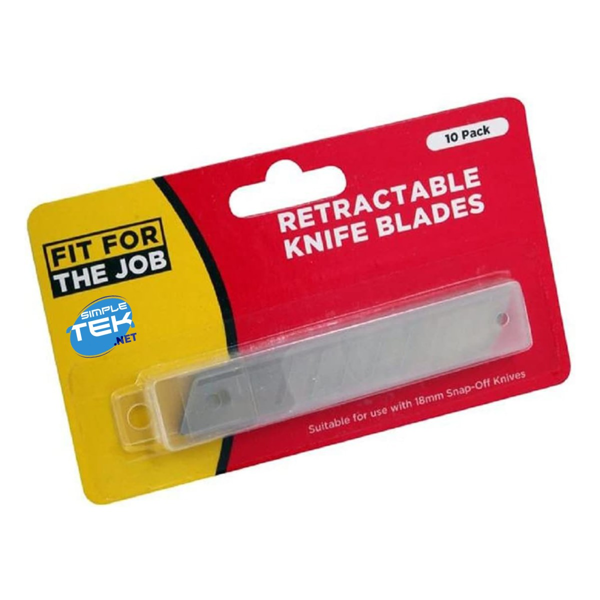Confezione da 10 lame per cutter retrattili, adatte per cutter a scatto 18mm.