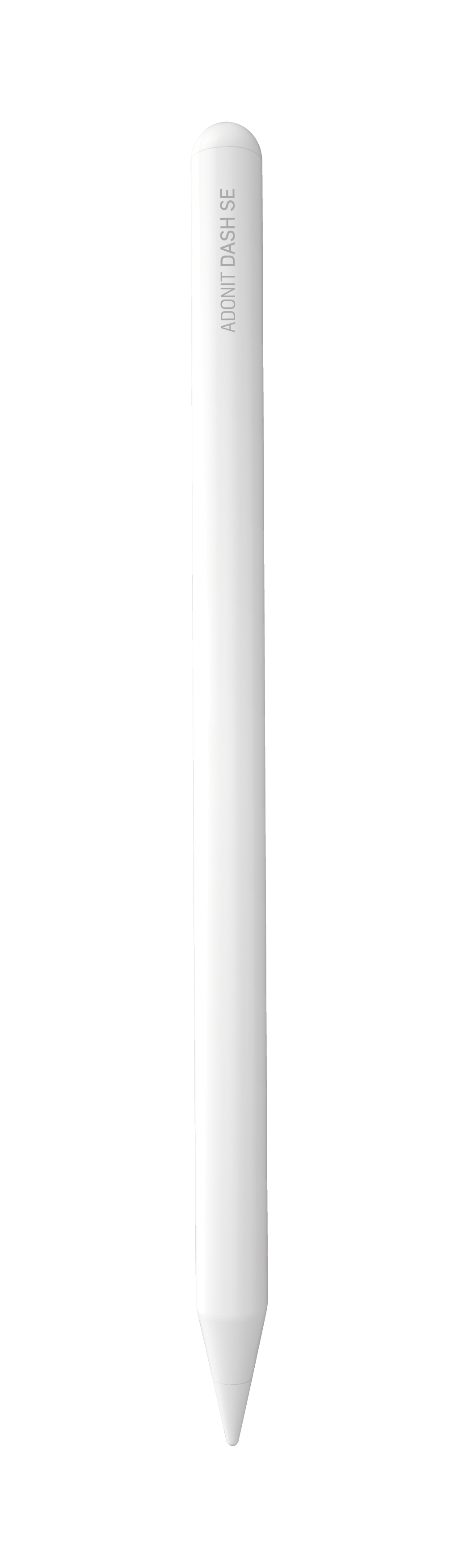 Uno stilo bianco con punta appuntita e testo in alto.