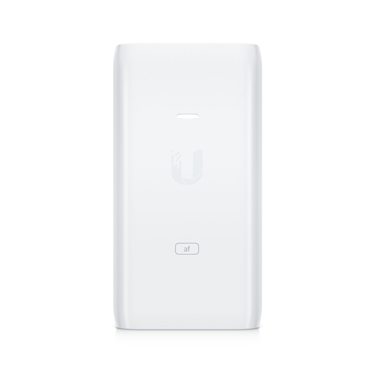 Un access point Ubiquiti UniFi bianco con logo U discreto ed etichetta 'af'.