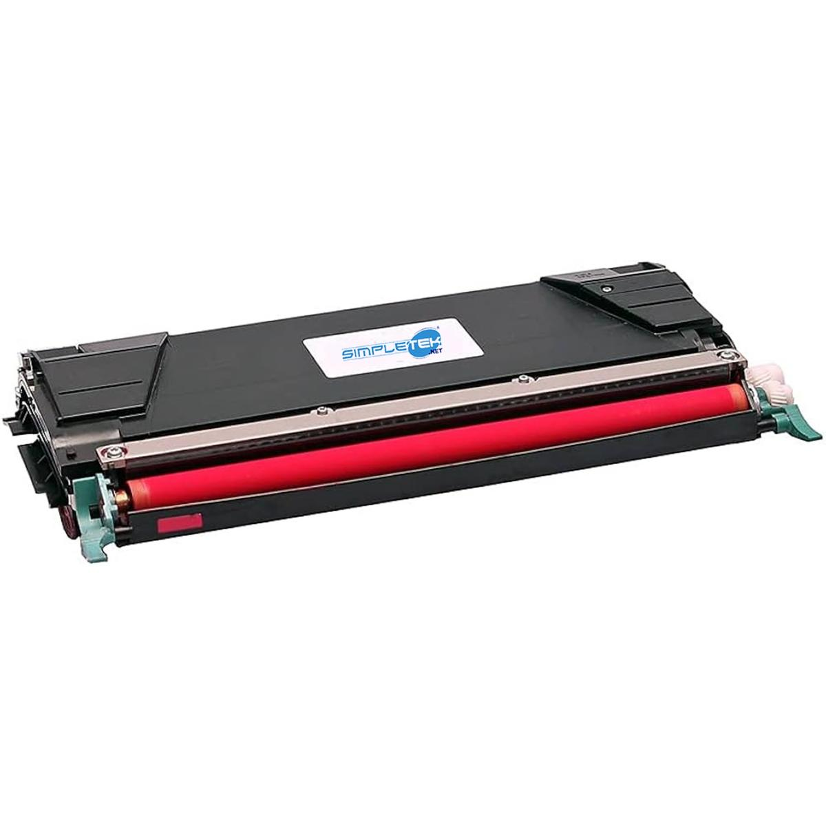 Cartuccia toner nera con rullo rosso e logo SimpleTek.