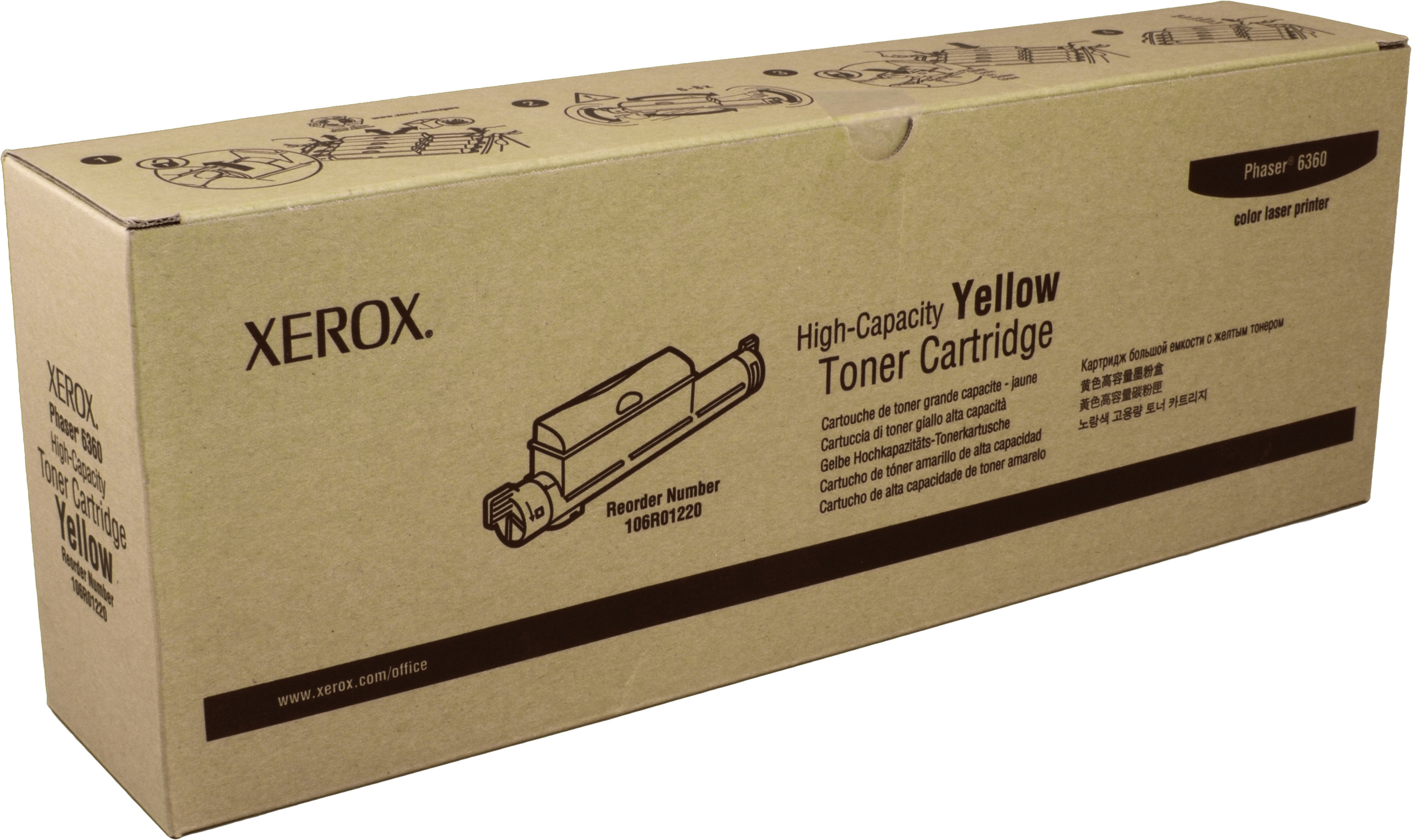 Scatola cartuccia toner Xerox Phaser 6360 Giallo Alta Capacità.