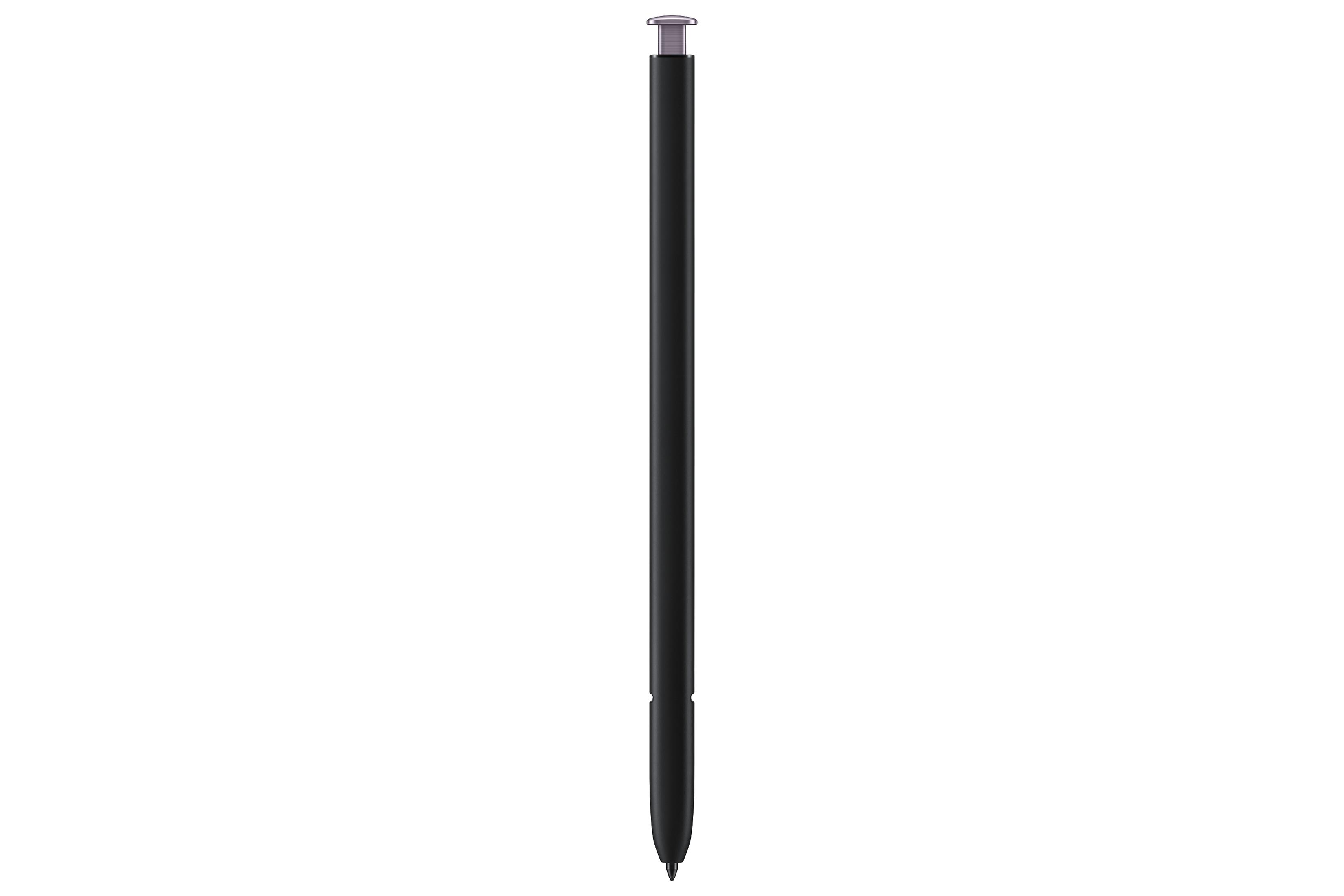 Uno stilo nero con punta argentata e anello argentato in cima.