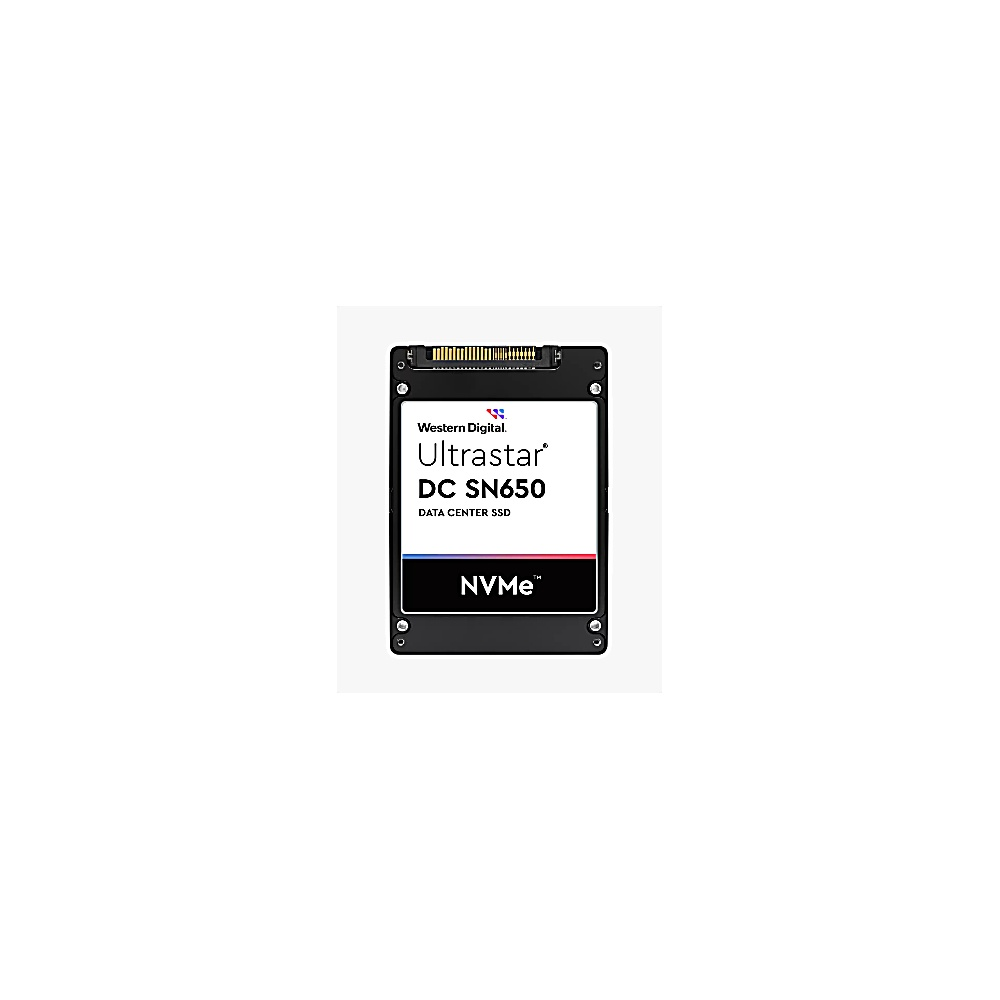 SSD NVMe Western Digital Ultrastar DC SN650. Scocca nera, connettore argento.
