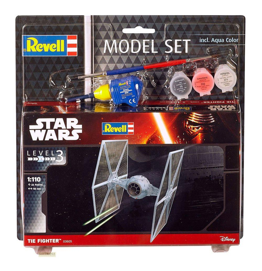 Zestaw Revell Star Wars TIE Fighter z farbami i klejem.