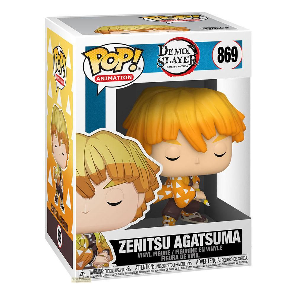 Action figure in vinile Funko Pop! di Zenitsu Agatsuma dall'anime Demon Slayer.