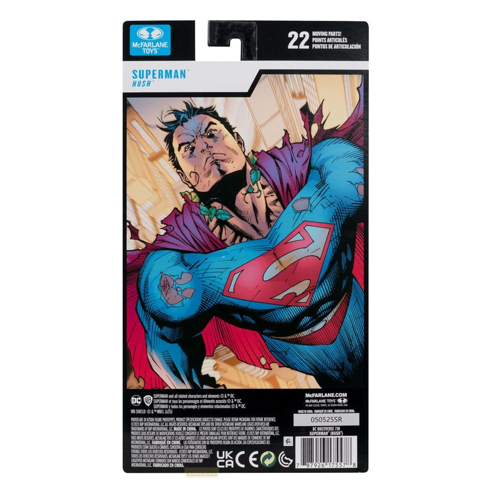 Confezione action figure McFarlane Toys DC Multiverse Superman Hush con arte fumettistica.