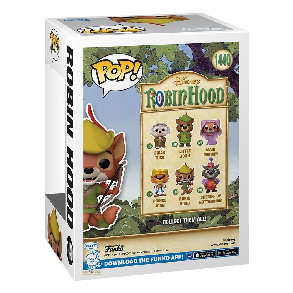 Funko Pop!-Box für Disneys Robin Hood mit Robin Hood Figur und anderen Charakteren.
