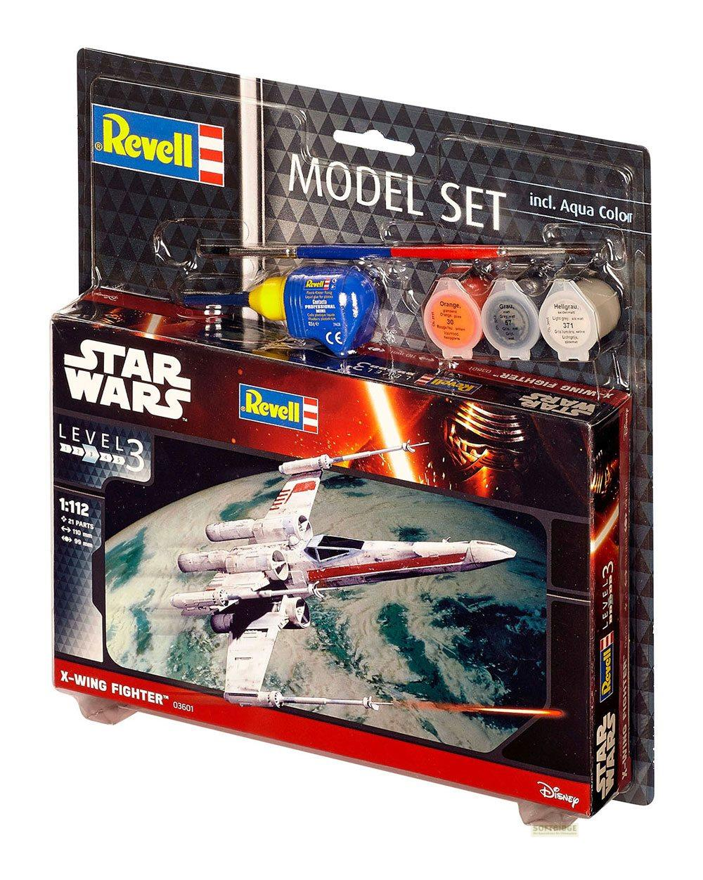 Kit de modèle Revell Star Wars X-Wing Fighter avec peintures et colle.
