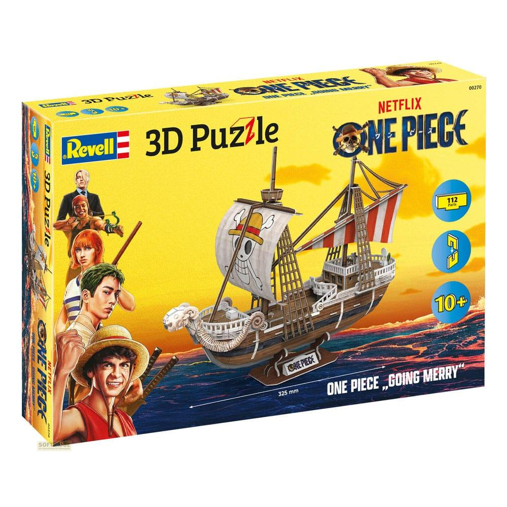 Caja de rompecabezas 3D Revell para el barco One Piece "Going Merry", con personajes.