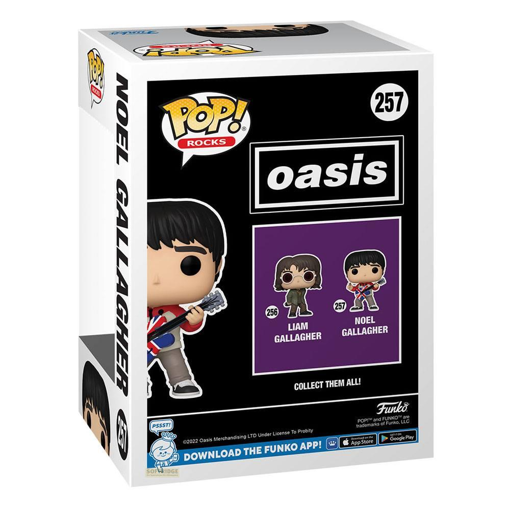 Scatola Funko Pop! di Noel Gallagher, con figura e logo Oasis.