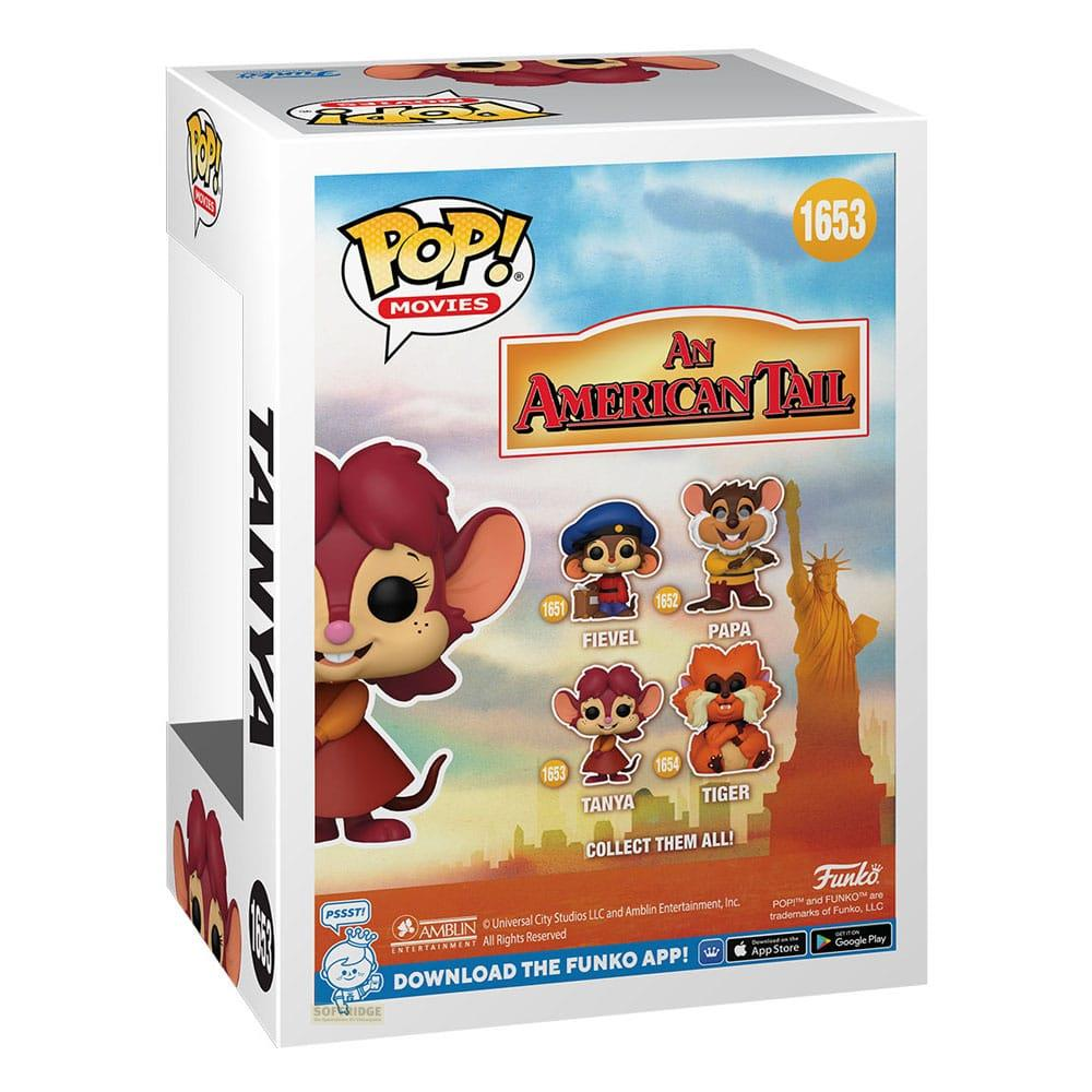 Caja Funko Pop de An American Tail, con la ratona Tanya y otros personajes.