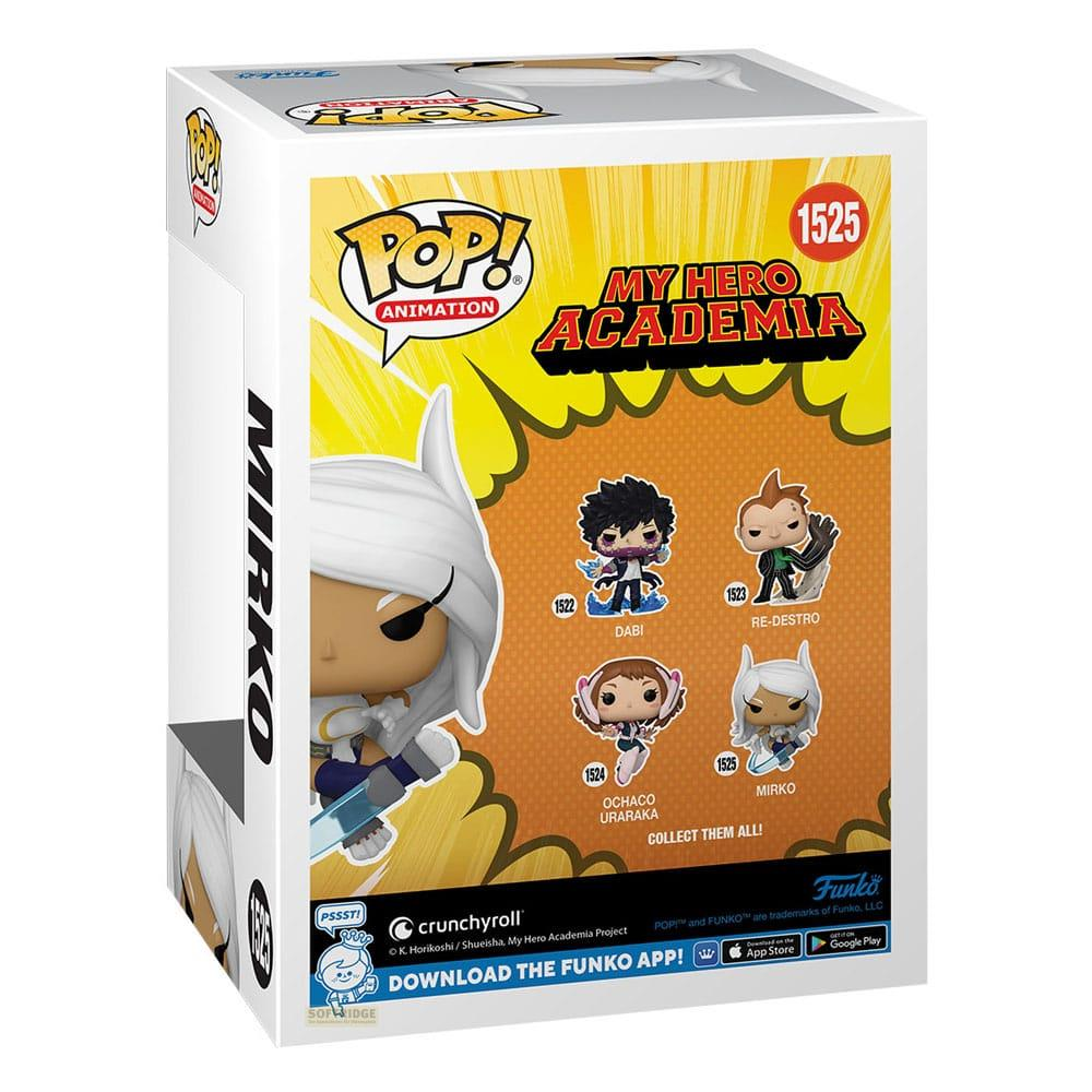 Caja Funko Pop de My Hero Academia con Mirko, Dabi, Re-Destro y Ochaco Uraraka.
